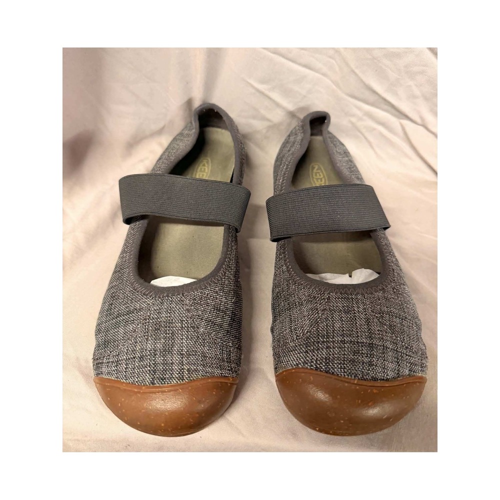 Keen Womens 8.5 Gray Sienna MJ Flats Mary Jane Elastic Strap 1004652